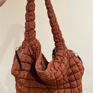 Quilted Tan Shoulder Bag